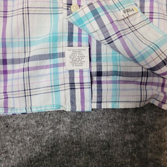 Peter Millar Men's Size Xl  Short Sleeve Multicolor Purple Checked Plaid - Picture 6 of 10
